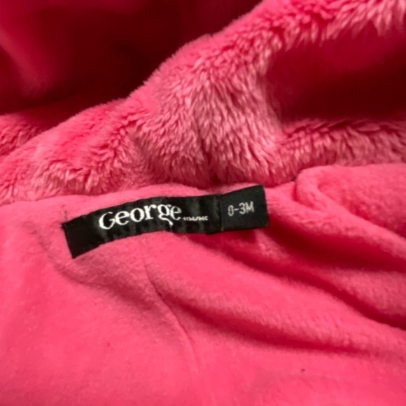 George Infant Girl Snowsuit, Size 0-3 Months. Blue, Pink Polka Dots - Picture 7 of 9